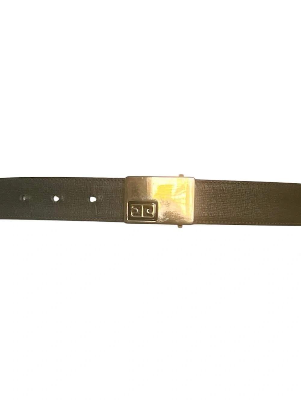 VTG Pierre Cardin Brown Cowhide Leather Logo Belt Retro Classic Old Money